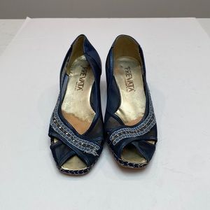 Prevata Blue Jeweled Flats